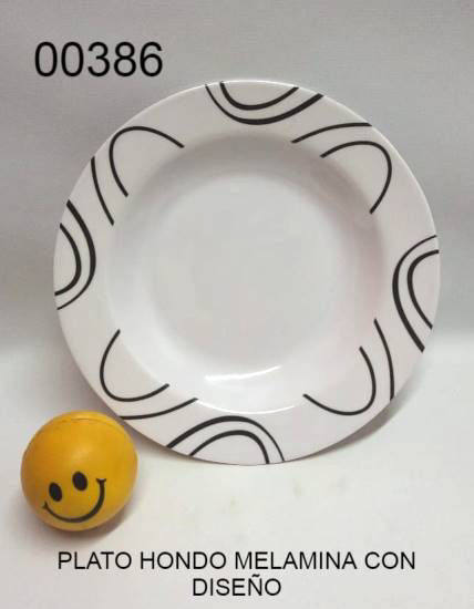 Imagen de PLATO HONDO MELAMINA CON DISEÑO 11.23